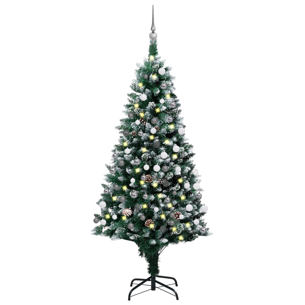 vidaXL Artificial Christmas Tree w/LEDs&Ball Set&Pinecones Multi Colors/Sizes-16