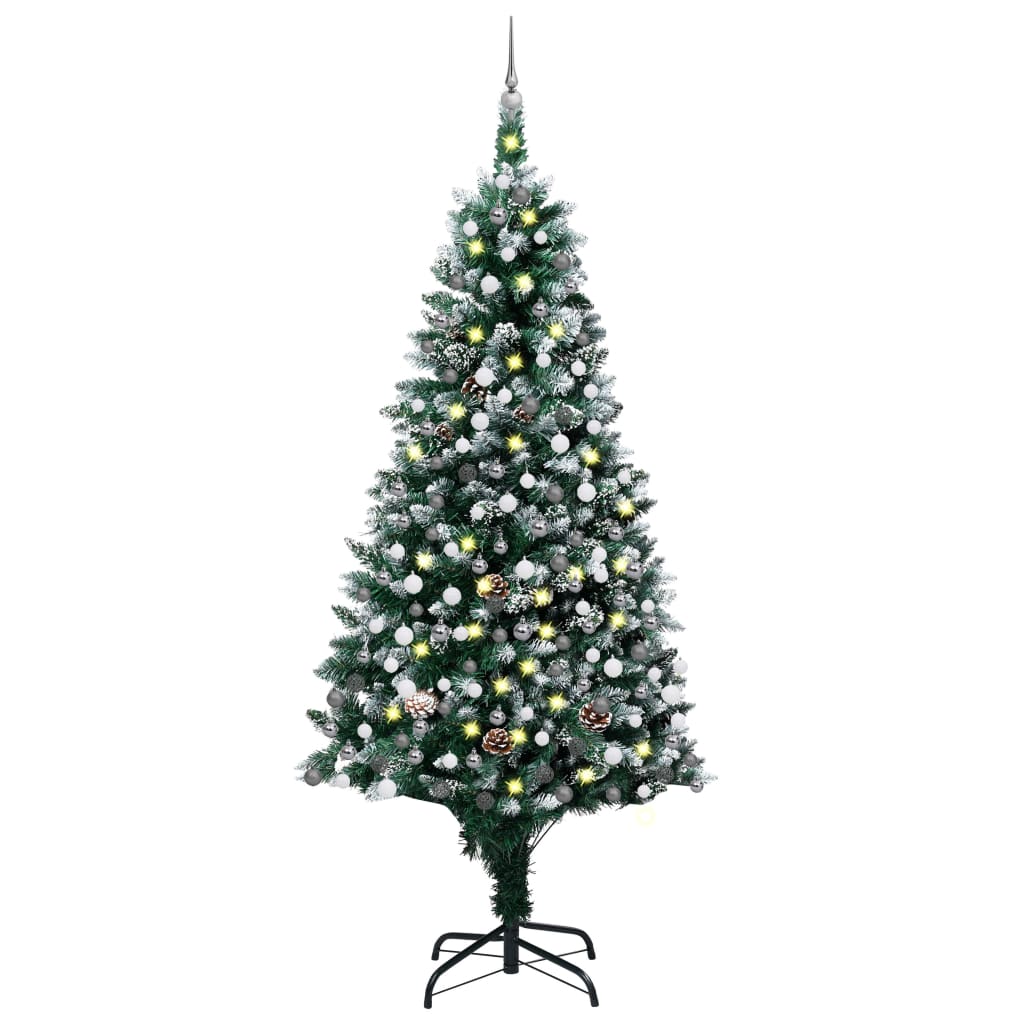 vidaXL Artificial Christmas Tree w/LEDs&Ball Set&Pinecones Multi Colors/Sizes-22