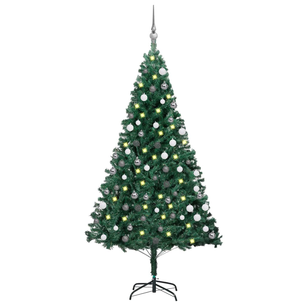 vidaXL Artificial Christmas Tree w/LEDs&Ball Set Decor Multi Colors/Sizes-16