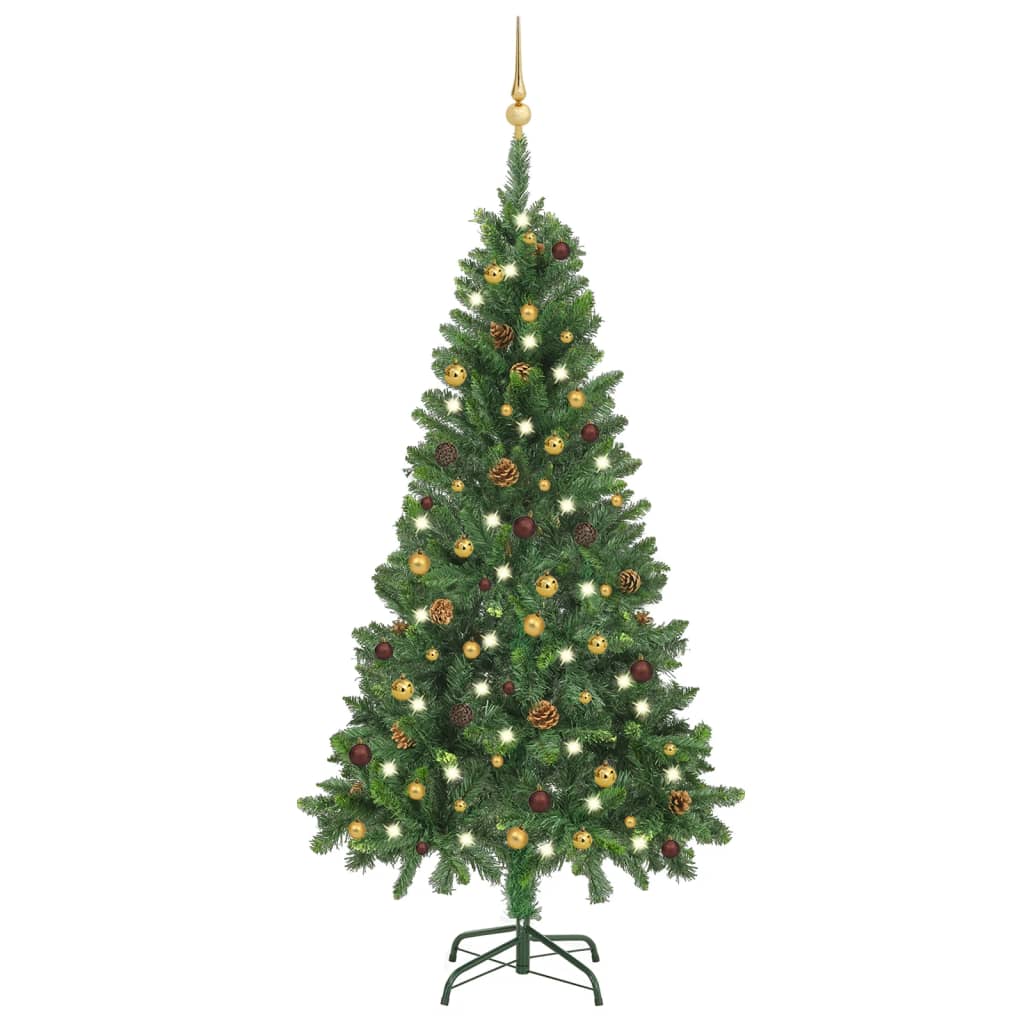 vidaXL Artificial Christmas Tree with LEDs&Ball Set&Pine Multi Colors/Sizes-0