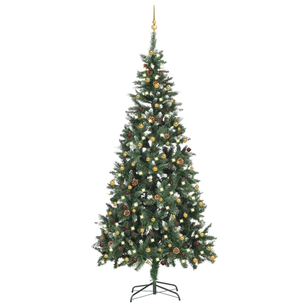 vidaXL Artificial Christmas Tree with LEDs&Ball Set&Pine Multi Colors/Sizes-8