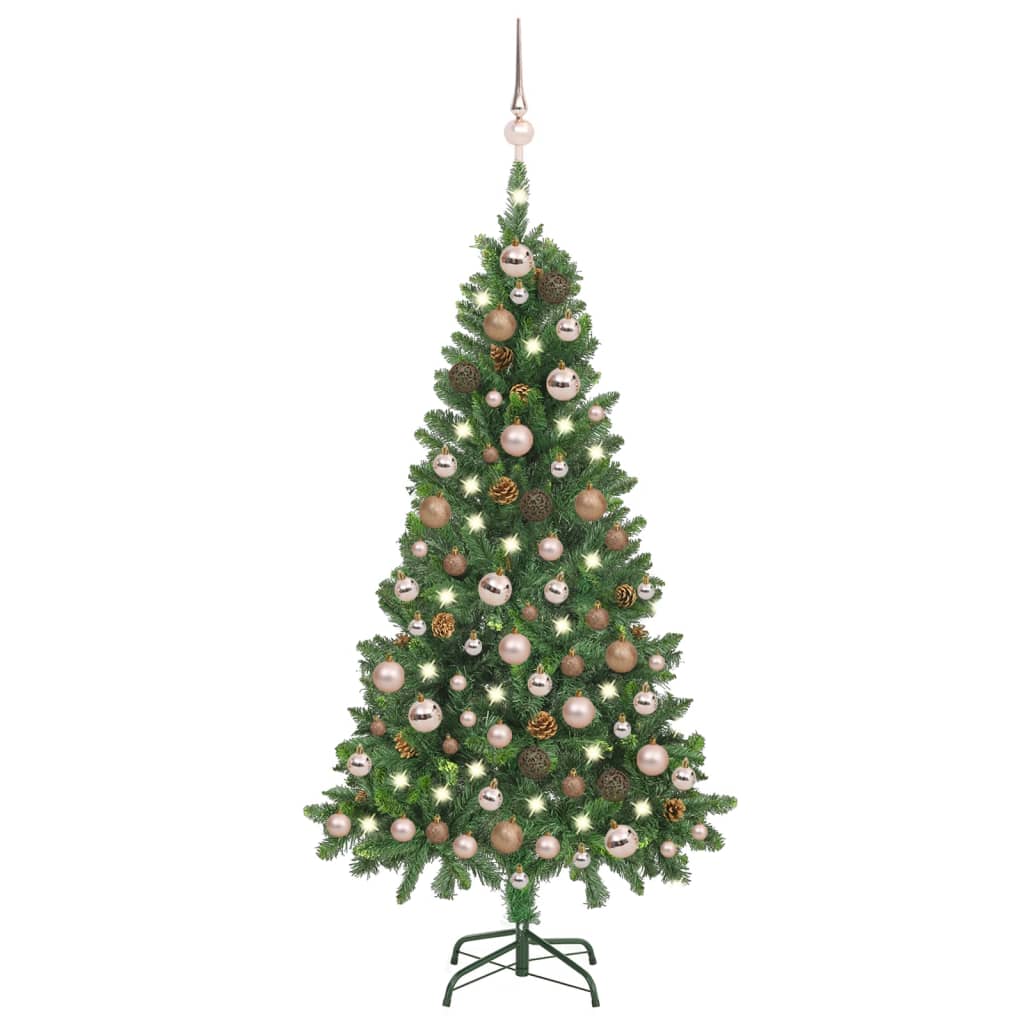 vidaXL Artificial Christmas Tree with LEDs&Ball Set&Pine Multi Colors/Sizes-10