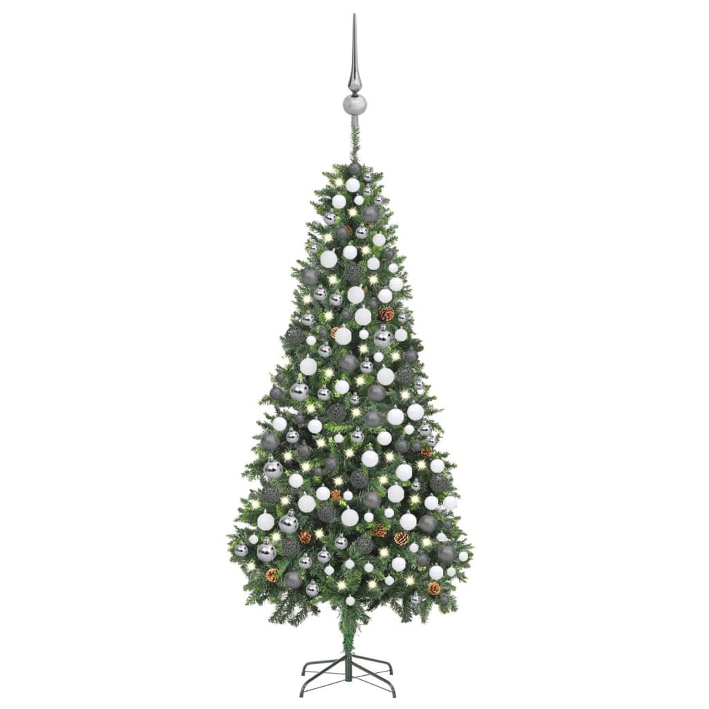 vidaXL Artificial Christmas Tree with LEDs&Ball Set&Pine Multi Colors/Sizes-24