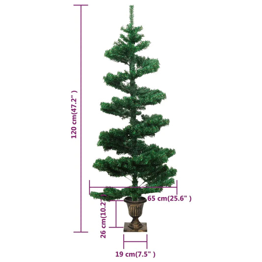 vidaXL Swirl Christmas Tree with Stand and LEDs PVC Multi Sizes Green/White-10