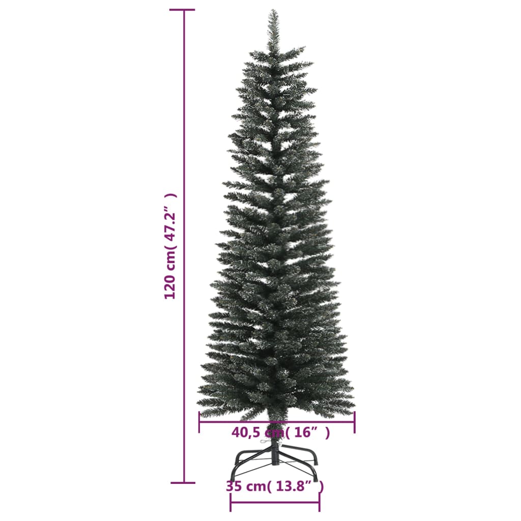 vidaXL Artificial Slim Christmas Tree with Stand Green PVC Decor Multi Sizes-7