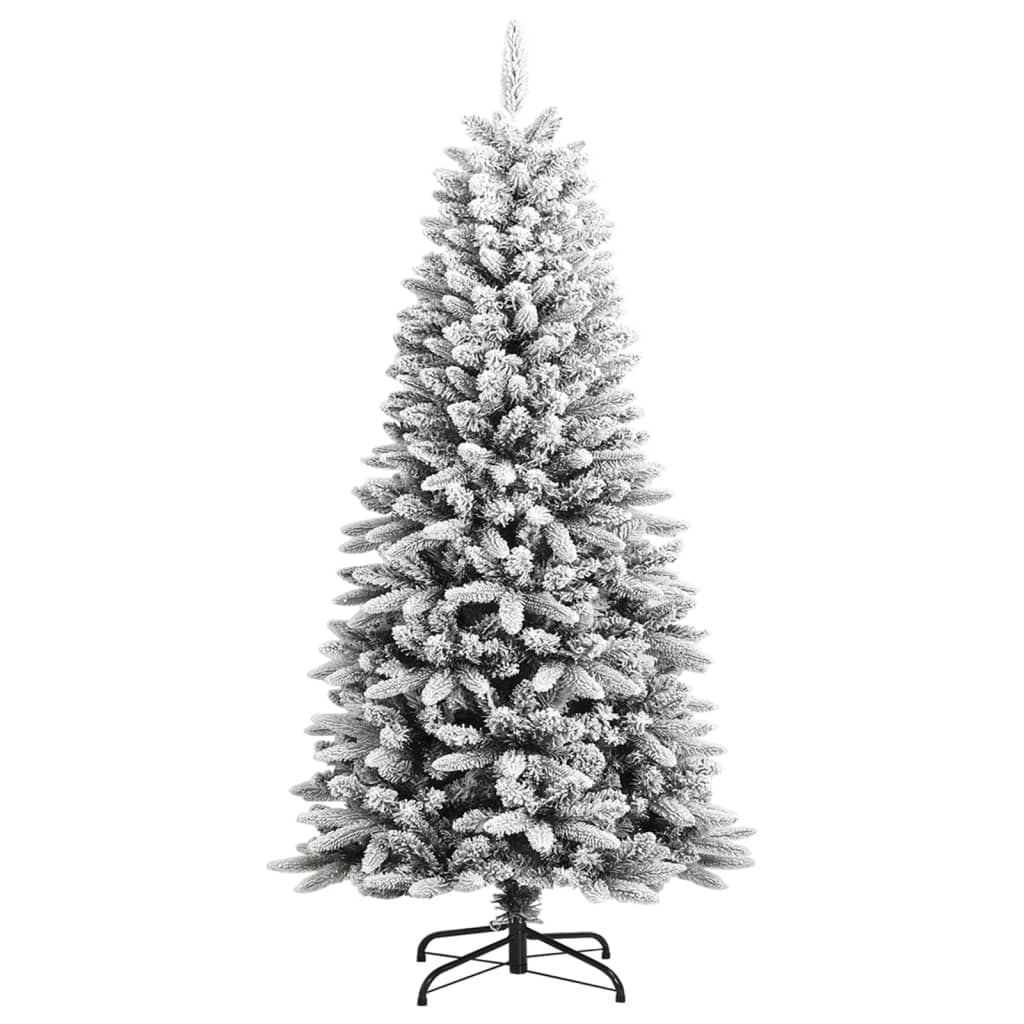 vidaXL Artificial Christmas Tree with Flocked Snow PVC&PE Decor Multi Sizes-3