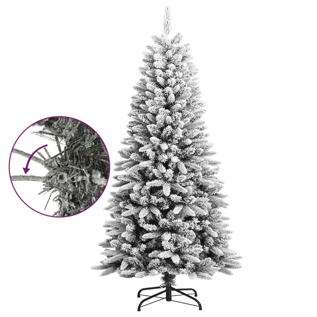 vidaXL Artificial Christmas Tree with Flocked Snow PVC&PE Decor Multi Sizes-7