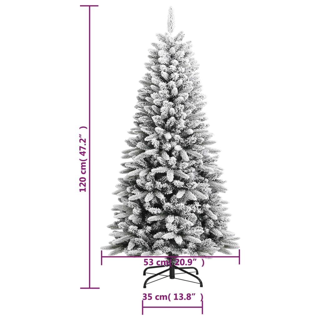 vidaXL Artificial Christmas Tree with Flocked Snow PVC&PE Decor Multi Sizes-2