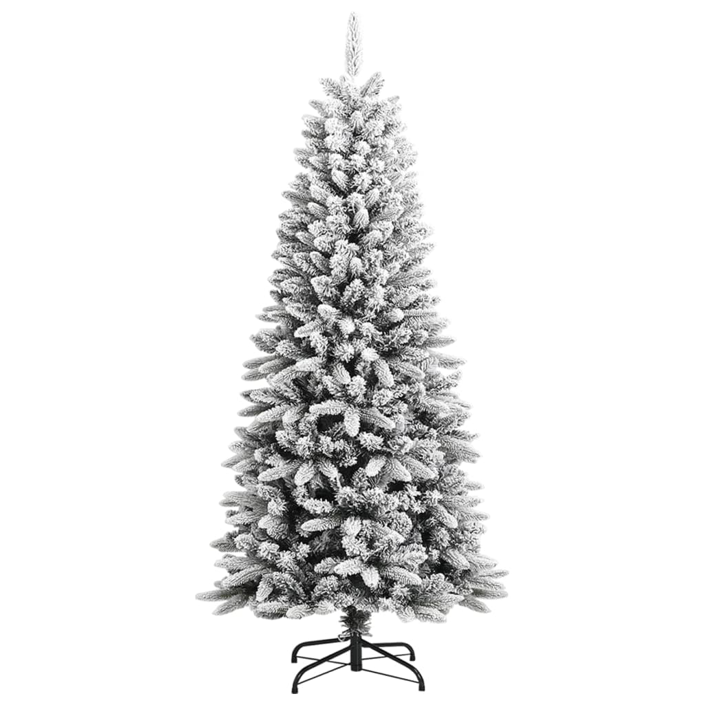 vidaXL Artificial Christmas Tree with Flocked Snow PVC&PE Decor Multi Sizes-12