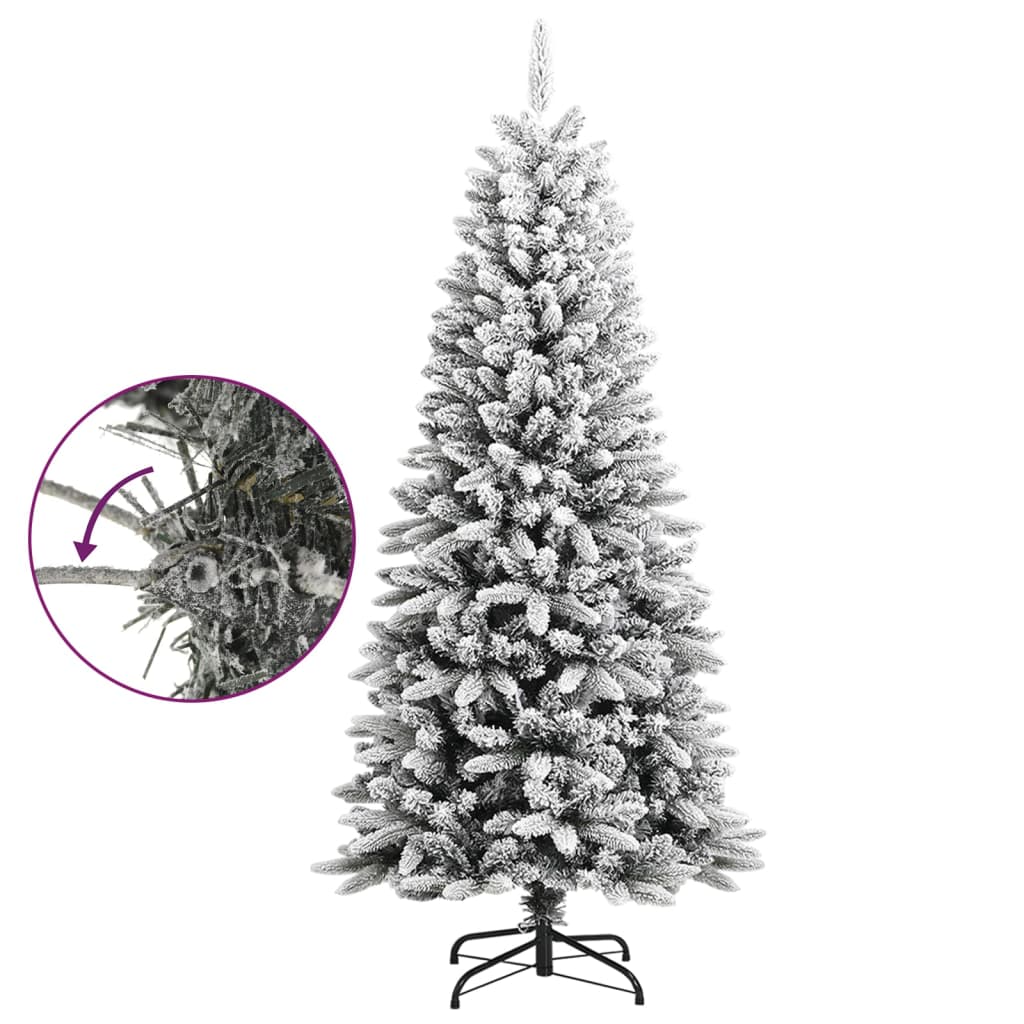 vidaXL Artificial Christmas Tree with Flocked Snow PVC&PE Decor Multi Sizes-16