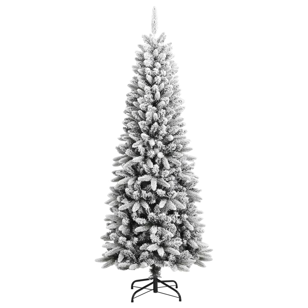 vidaXL Artificial Christmas Tree with Flocked Snow PVC&PE Decor Multi Sizes-21