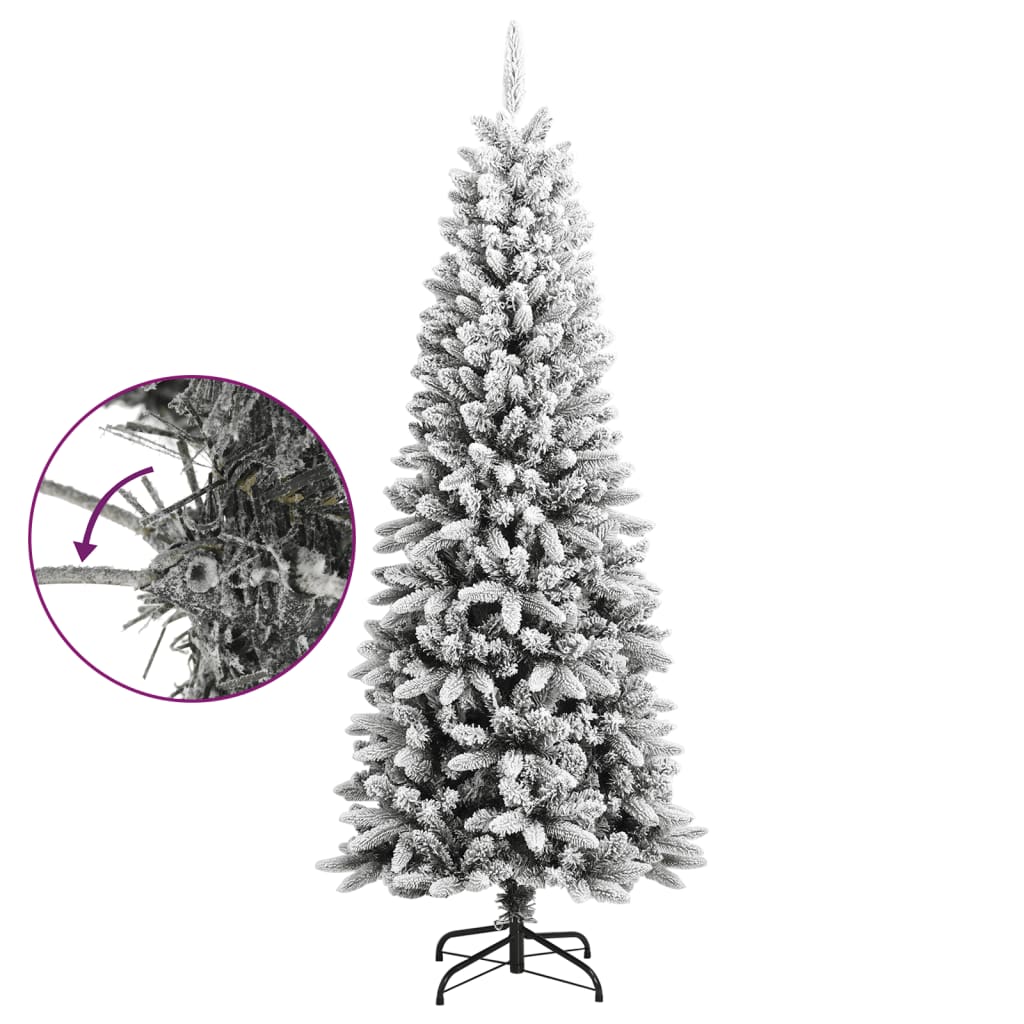 vidaXL Artificial Christmas Tree with Flocked Snow PVC&PE Decor Multi Sizes-25