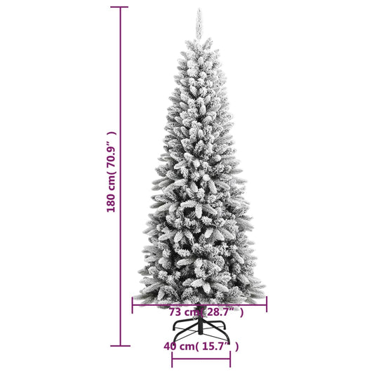 vidaXL Artificial Christmas Tree with Flocked Snow PVC&PE Decor Multi Sizes-20