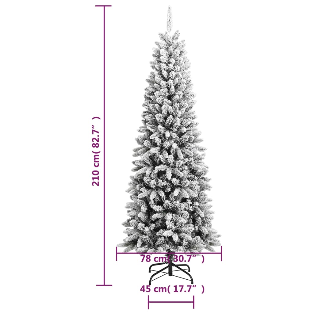 vidaXL Artificial Christmas Tree with Flocked Snow PVC&PE Decor Multi Sizes-29