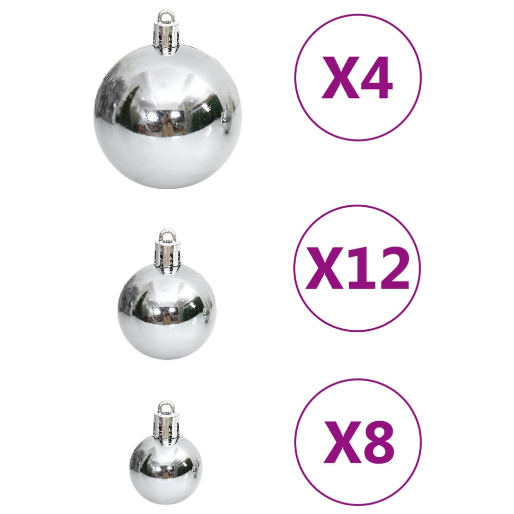 vidaXL 111 Piece Christmas Bauble Set Black Polystyrene-70