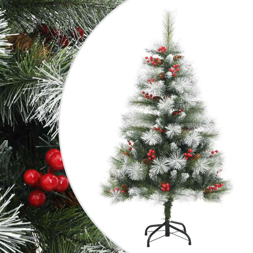 vidaXL Christmas Tree Artificial Hinged Christmas Tree with Cones and Berries-9