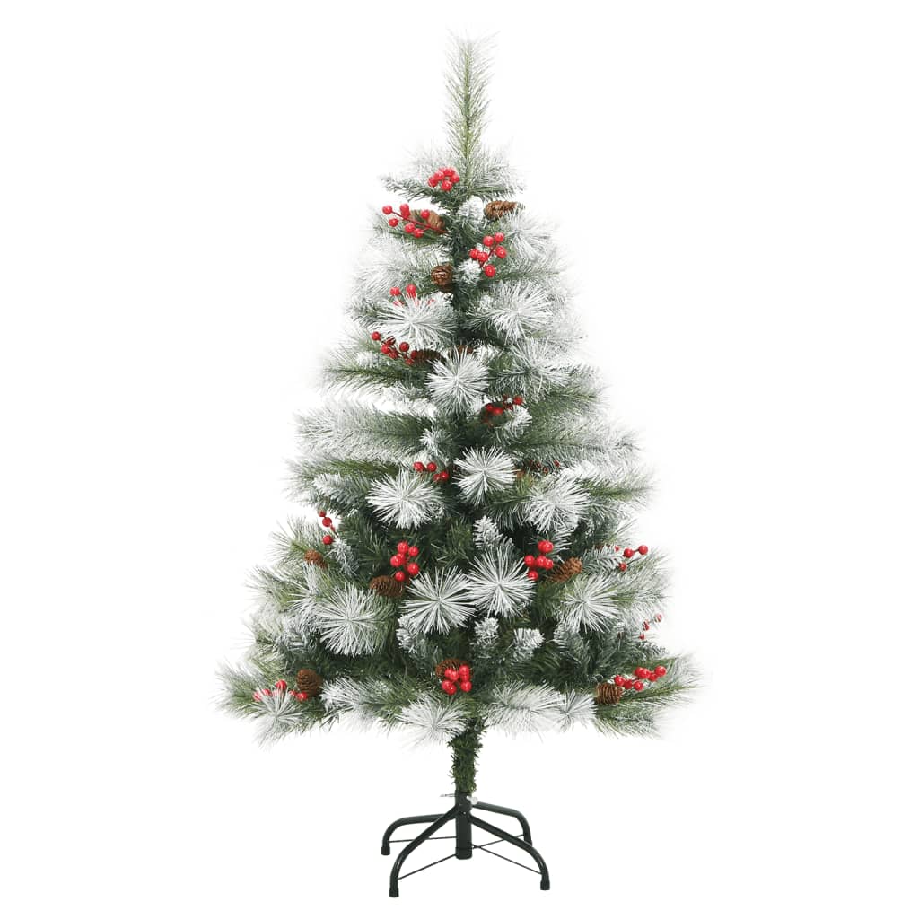 vidaXL Christmas Tree Artificial Hinged Christmas Tree with Cones and Berries-18