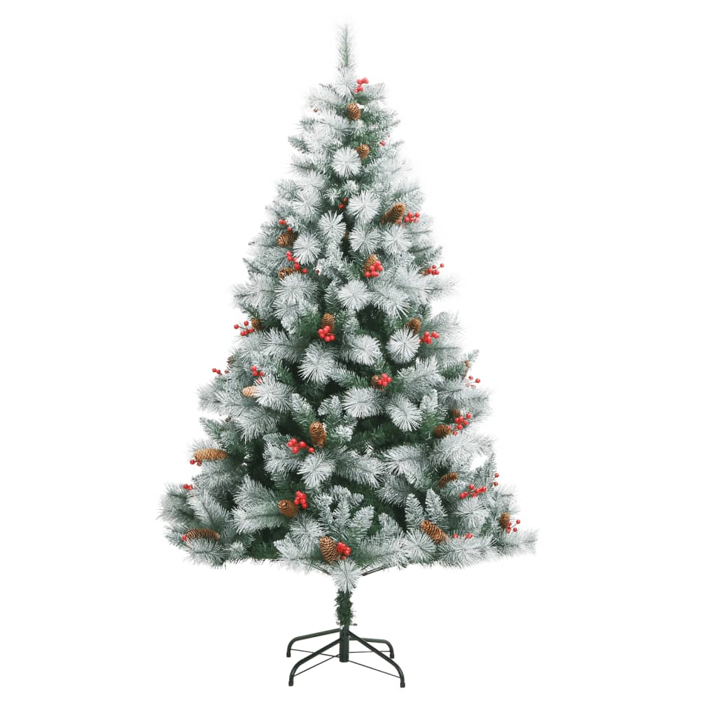 vidaXL Christmas Tree Artificial Hinged Christmas Tree with Cones and Berries-10