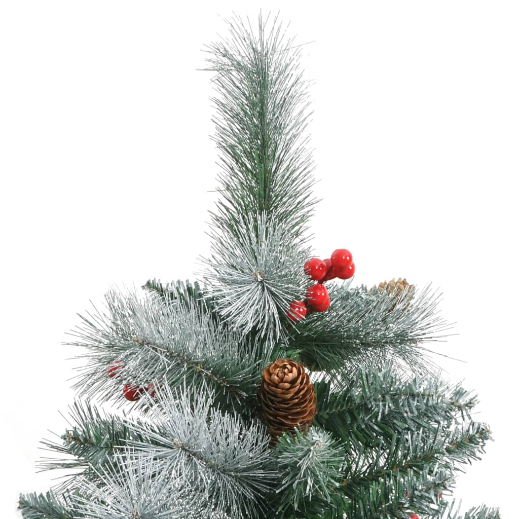 vidaXL Christmas Tree Artificial Hinged Christmas Tree with Cones and Berries-12