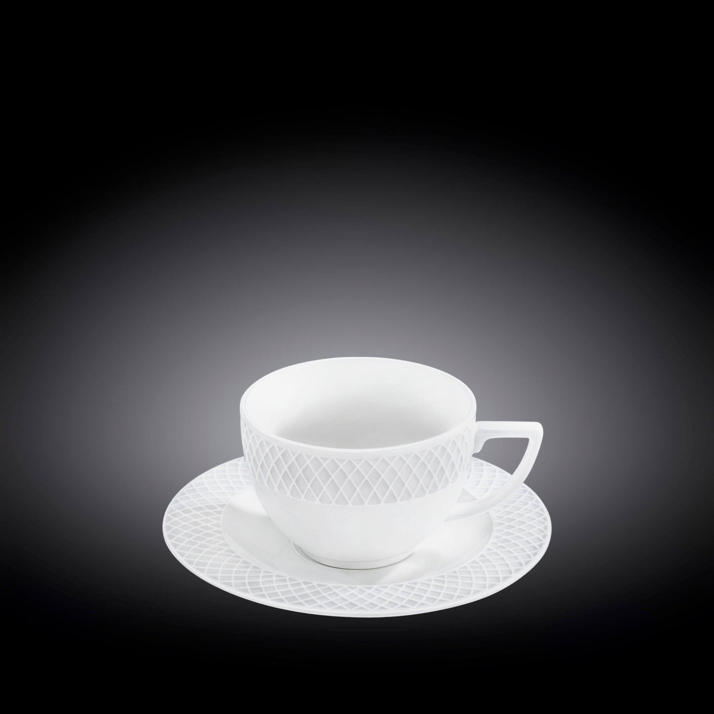 White 8 Oz Tea Cup & 6" inch Saucer Set Of 6 In Gift Box-22