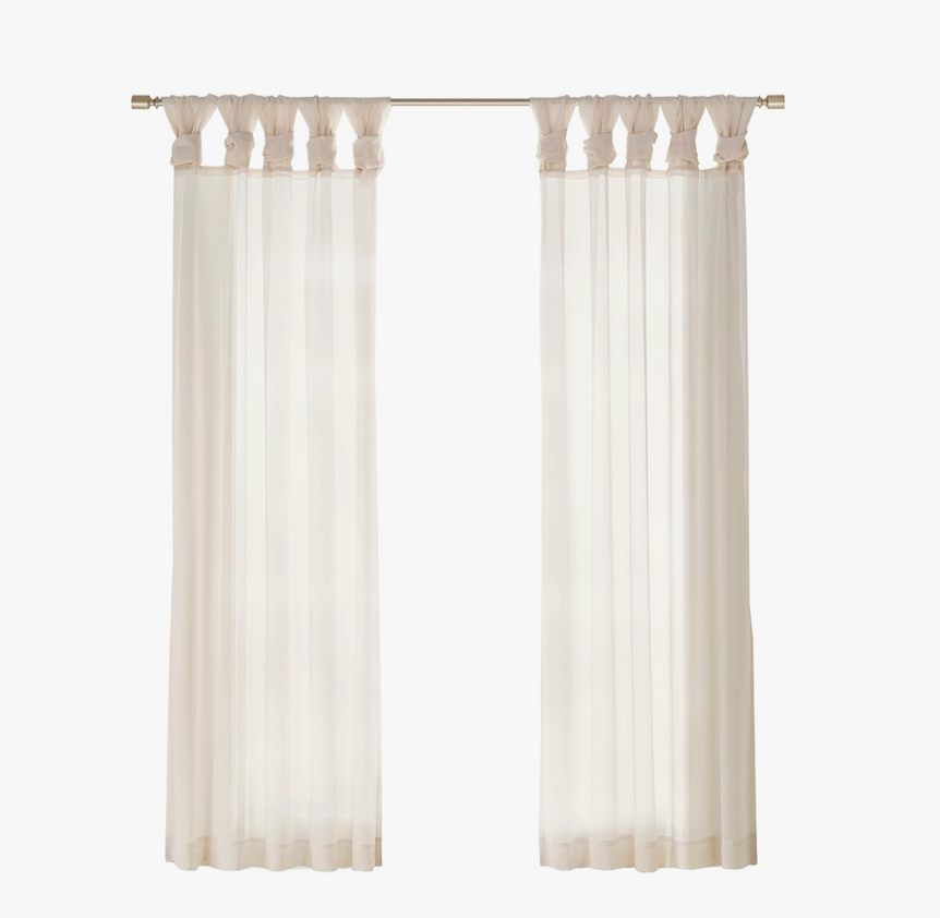 Voile Sheer Twist Tab Drapes, Ivory