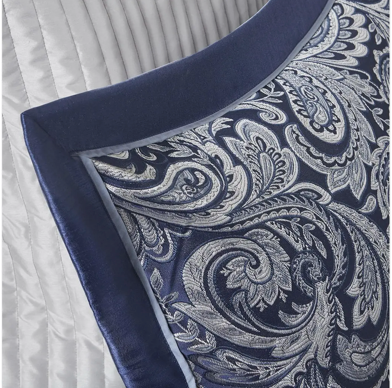 Paisley 12-Piece Complete Comforter Set and Sheet Set, Blue