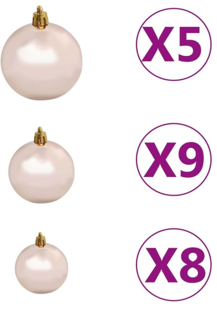 Artificial Christmas Tree w/LEDs&Ball Set Decor Multi Colors/Sizes