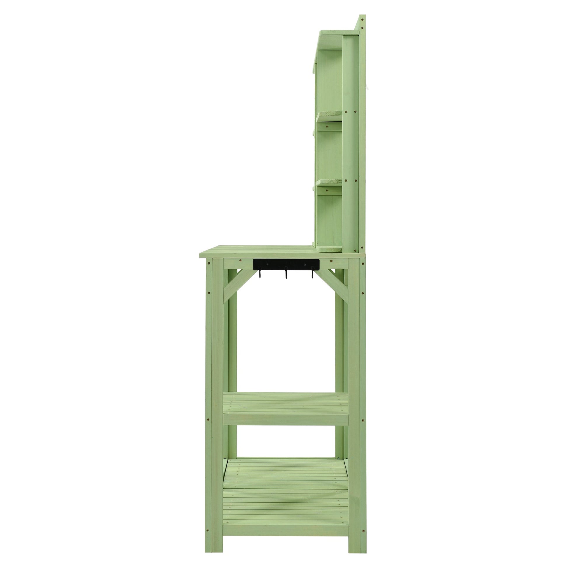 TOPMAX 64.6" Large Outdoor Potting Bench (Green)-10