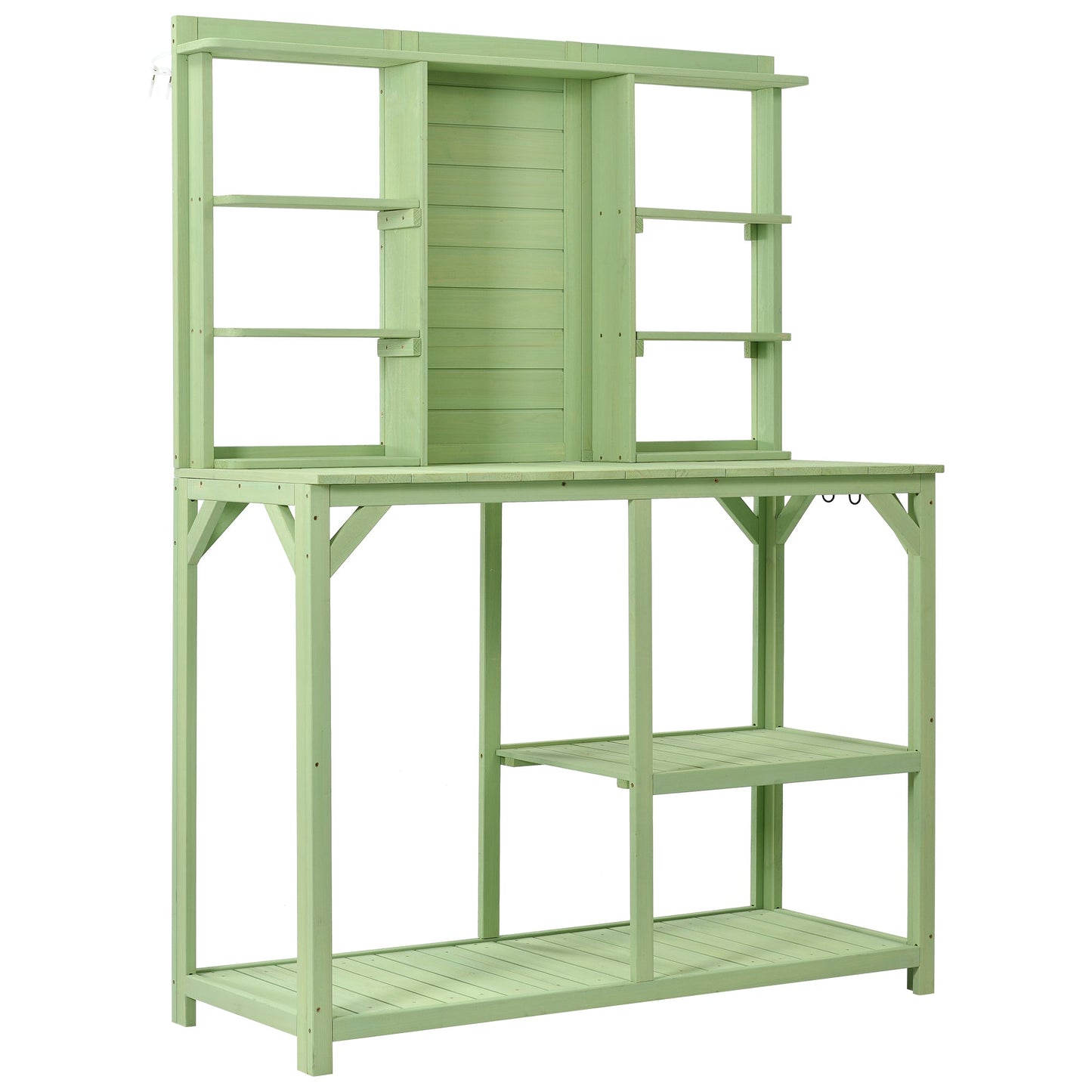 TOPMAX 64.6" Large Outdoor Potting Bench (Green)-6