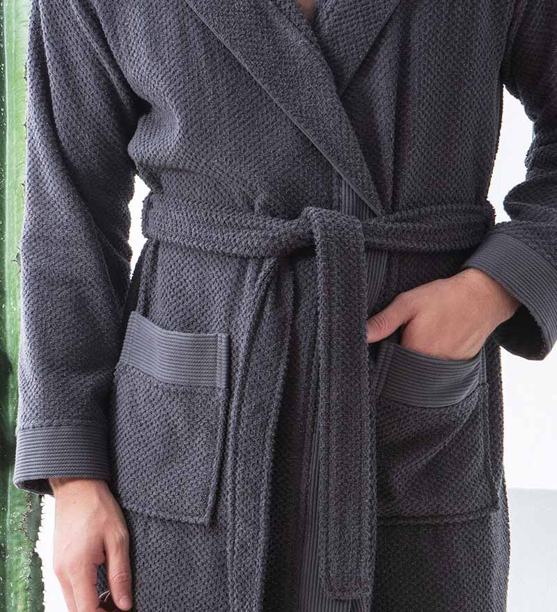 Men's Luxury Turkish Cotton Terry Cloth Robe with Hood-14