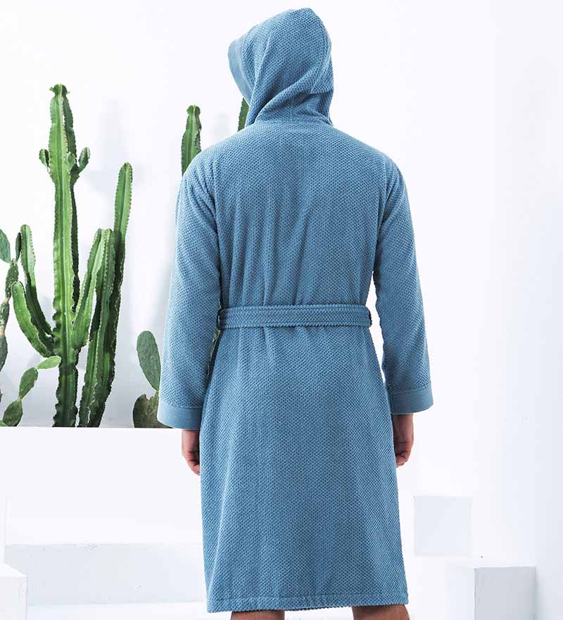 Men's Luxury Turkish Cotton Terry Cloth Robe with Hood-9