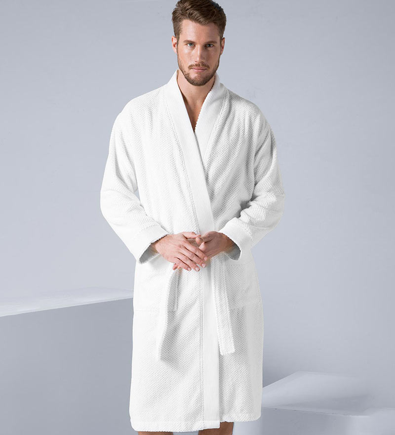 Men's Turkish Cotton Terry Cloth Kimono Robe-17