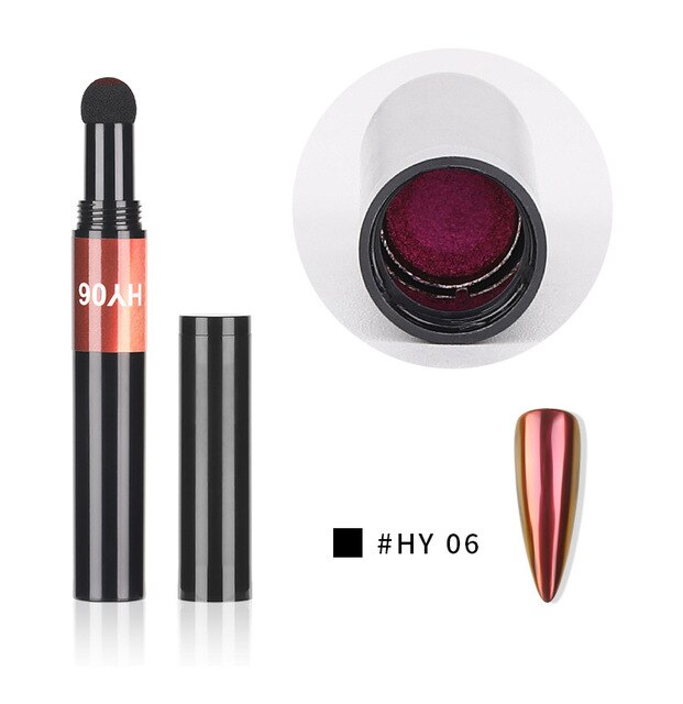 Hot 6 Color Nail Air Cushion Powder Pen Magic Aurora Mirror Effect Nail Polish Gel Pencil Nail Art Chalk Makeup Tool-38