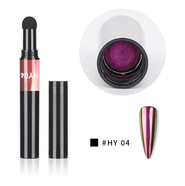 Hot 6 Color Nail Air Cushion Powder Pen Magic Aurora Mirror Effect Nail Polish Gel Pencil Nail Art Chalk Makeup Tool-11