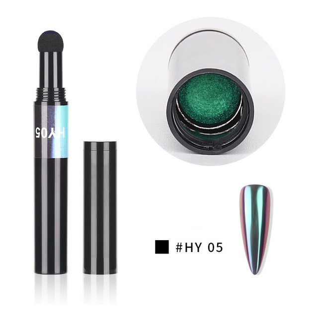 Hot 6 Color Nail Air Cushion Powder Pen Magic Aurora Mirror Effect Nail Polish Gel Pencil Nail Art Chalk Makeup Tool-13