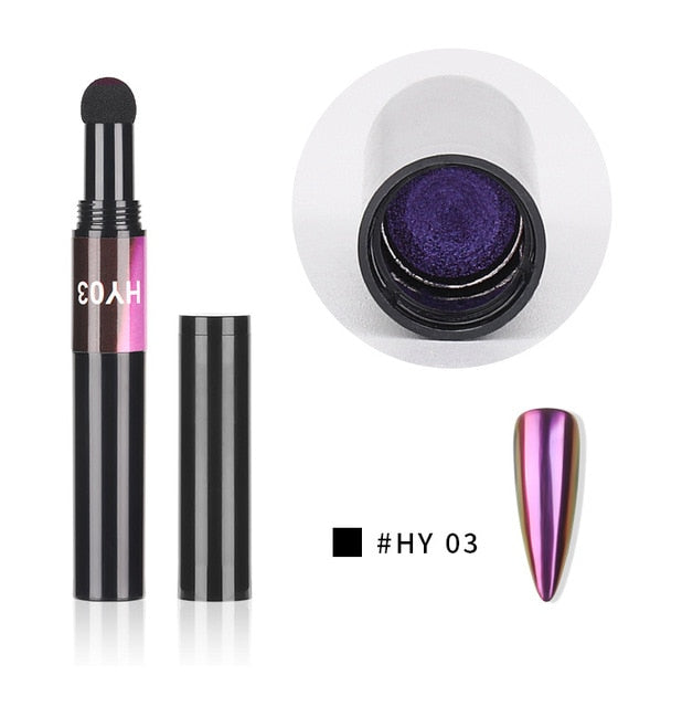 Hot 6 Color Nail Air Cushion Powder Pen Magic Aurora Mirror Effect Nail Polish Gel Pencil Nail Art Chalk Makeup Tool-12