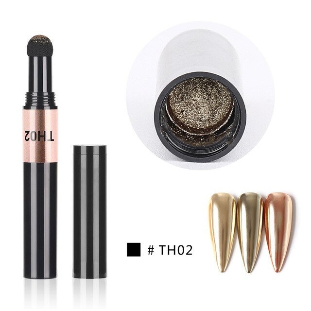 Hot 6 Color Nail Air Cushion Powder Pen Magic Aurora Mirror Effect Nail Polish Gel Pencil Nail Art Chalk Makeup Tool-23