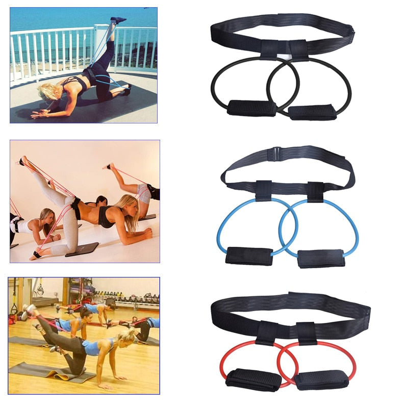 Unisex Adjustable Waist Belt Pedal Indoor Fitness Resistance Bands Exercise Equipment Elastic Rope Gym Workout Band Sports-9