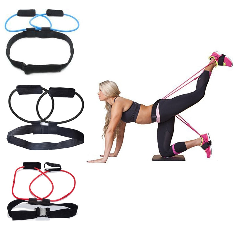 Unisex Adjustable Waist Belt Pedal Indoor Fitness Resistance Bands Exercise Equipment Elastic Rope Gym Workout Band Sports-15