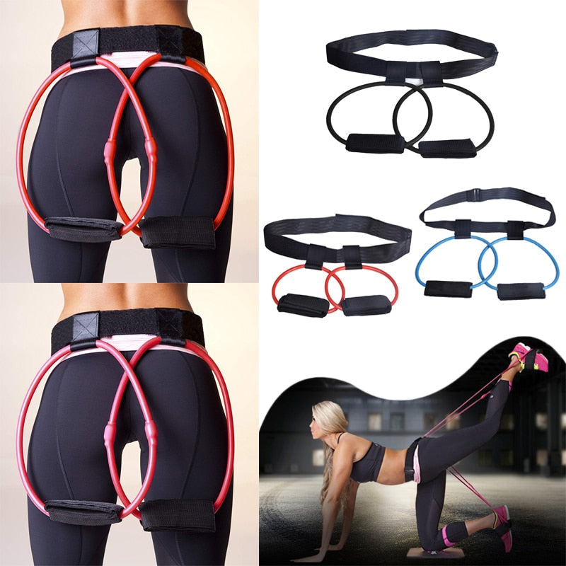 Unisex Adjustable Waist Belt Pedal Indoor Fitness Resistance Bands Exercise Equipment Elastic Rope Gym Workout Band Sports-4