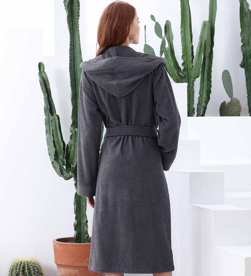 Women's Hooded Turkish Cotton Terry Cloth Robe-15