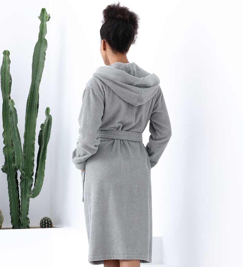 Women's Hooded Turkish Cotton Terry Cloth Robe-19