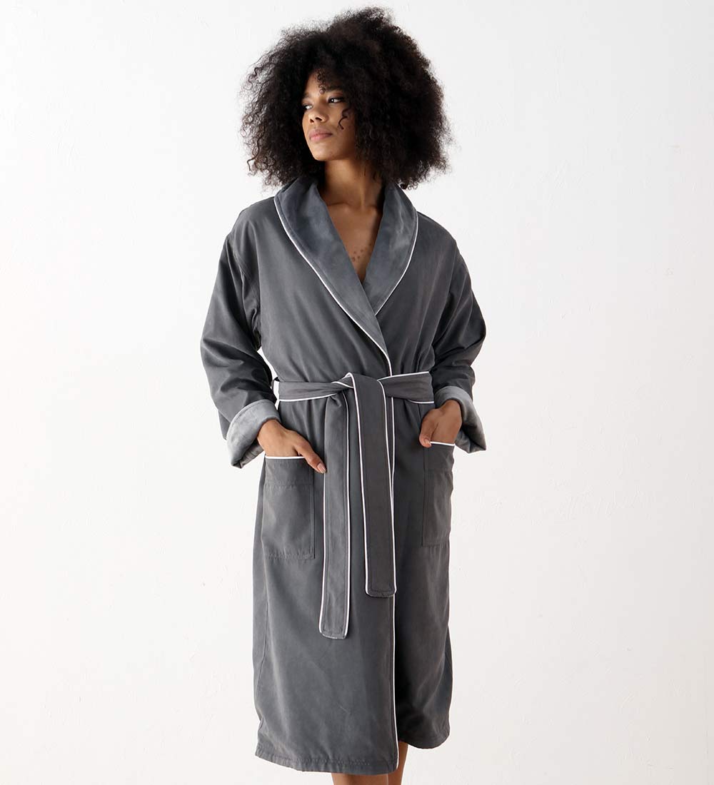 Women's Plush Microfiber Spa Robe-5