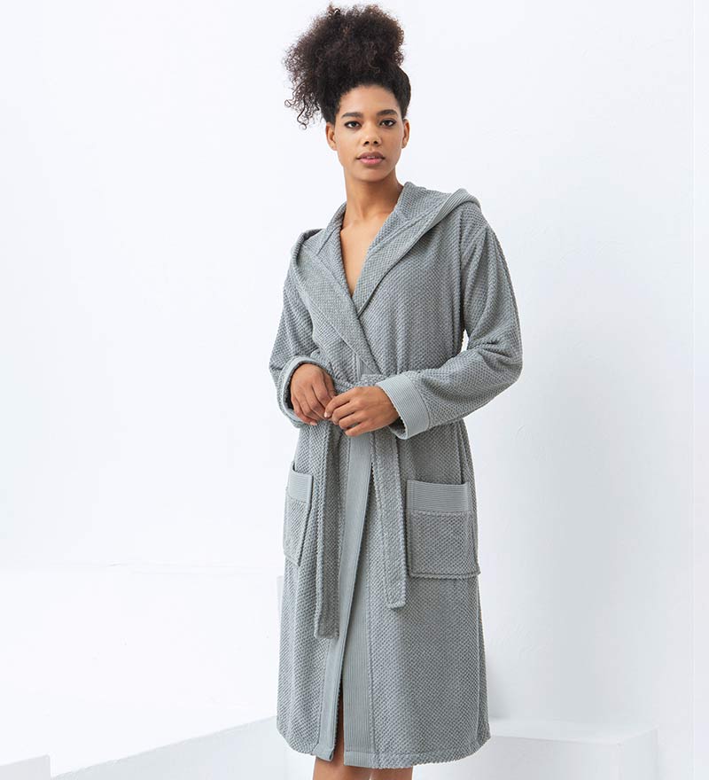 Women's Hooded Turkish Cotton Terry Cloth Robe-16