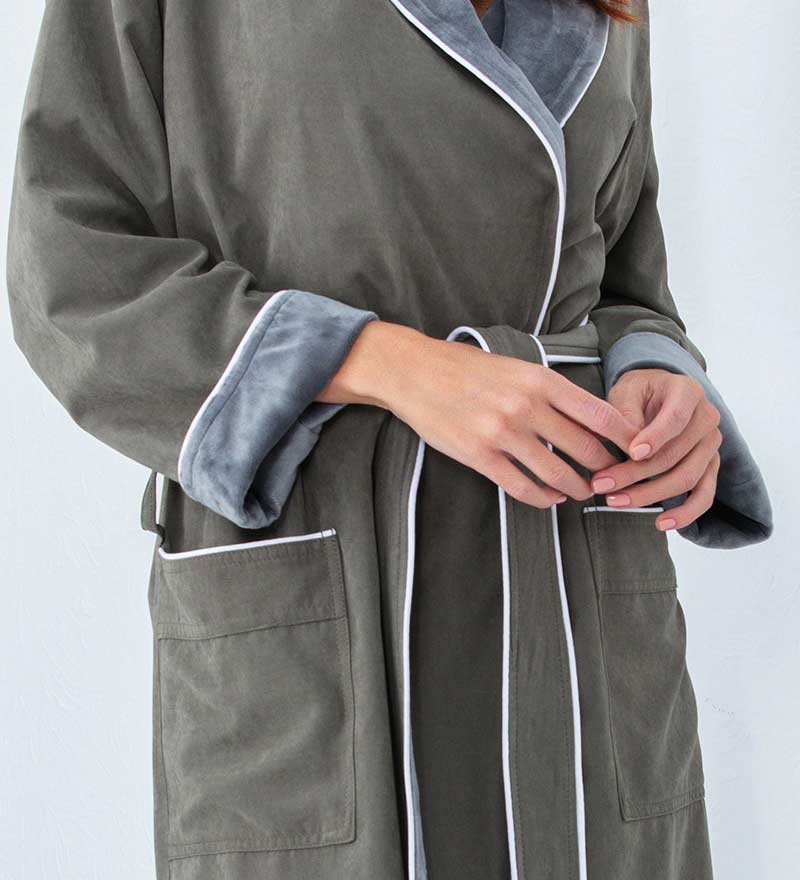 Women's Plush Microfiber Spa Robe-14