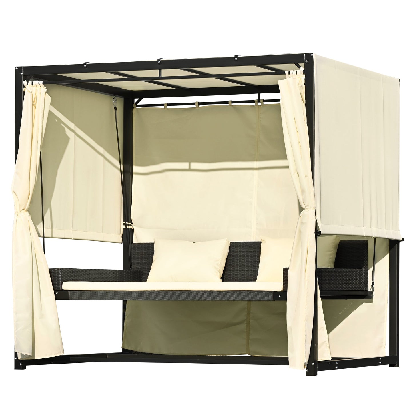 Style Outdoor Swing Bed for 2-3 People-7