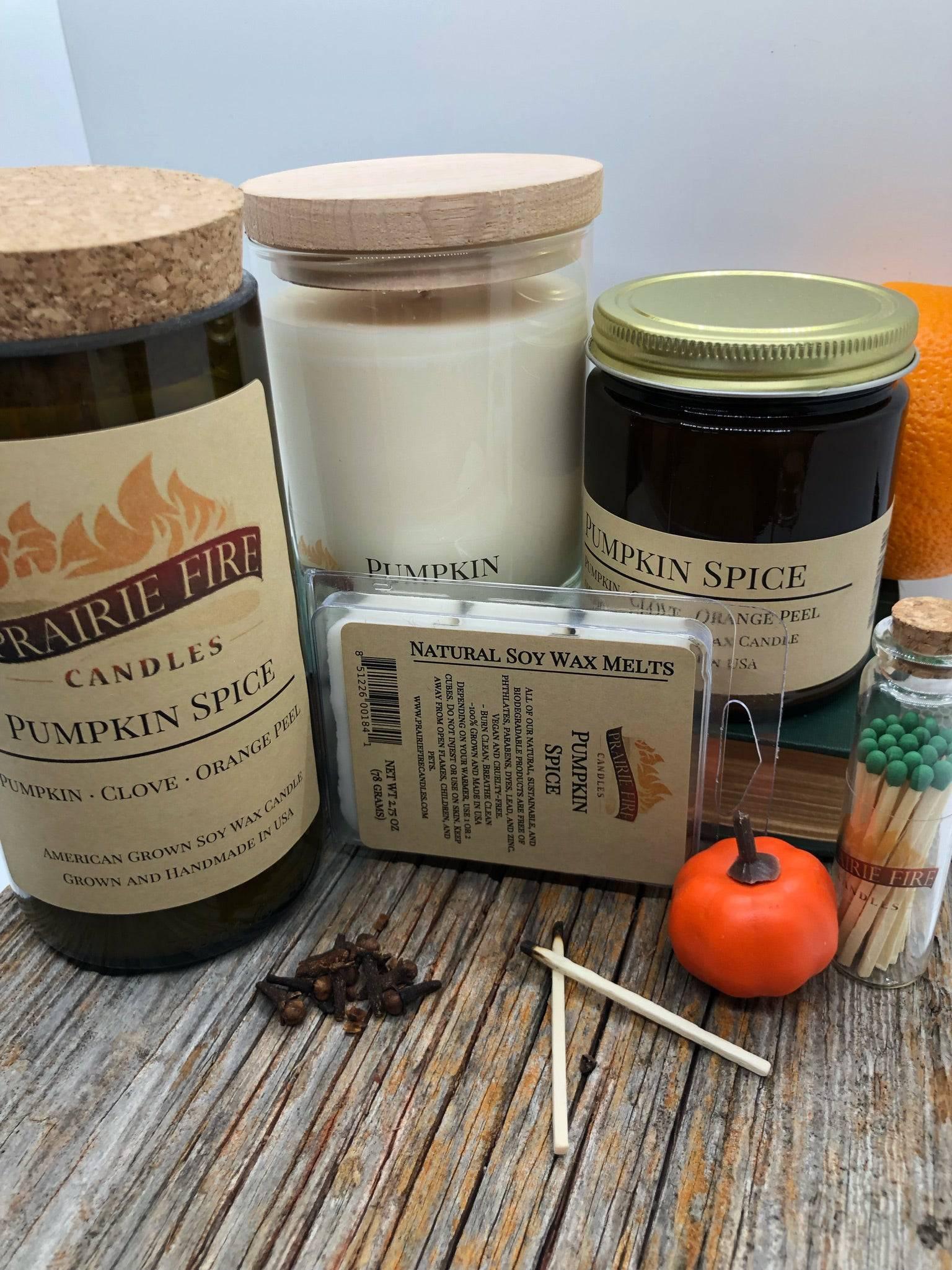 Pumpkin Spice Soy Wax Candle | Repurposed Wine Bottle Candle Natural Cork | Handmade in USA Candle | Eco-Friendly Candle | Non-Toxic Soy Candle-2