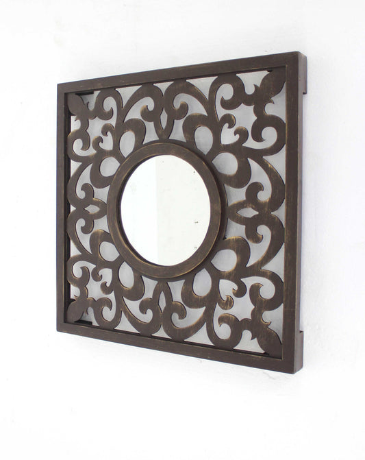 24 x 24 Brown Vintage - Wall Mirror-0