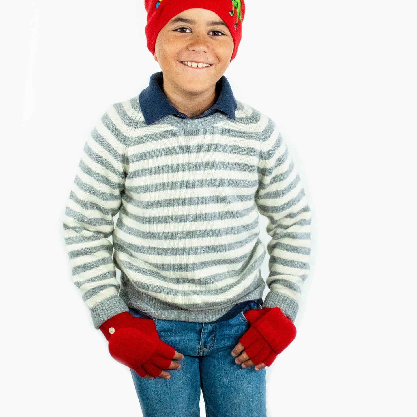 KIDS CASHMERE FLIP TOP MITTENS-3