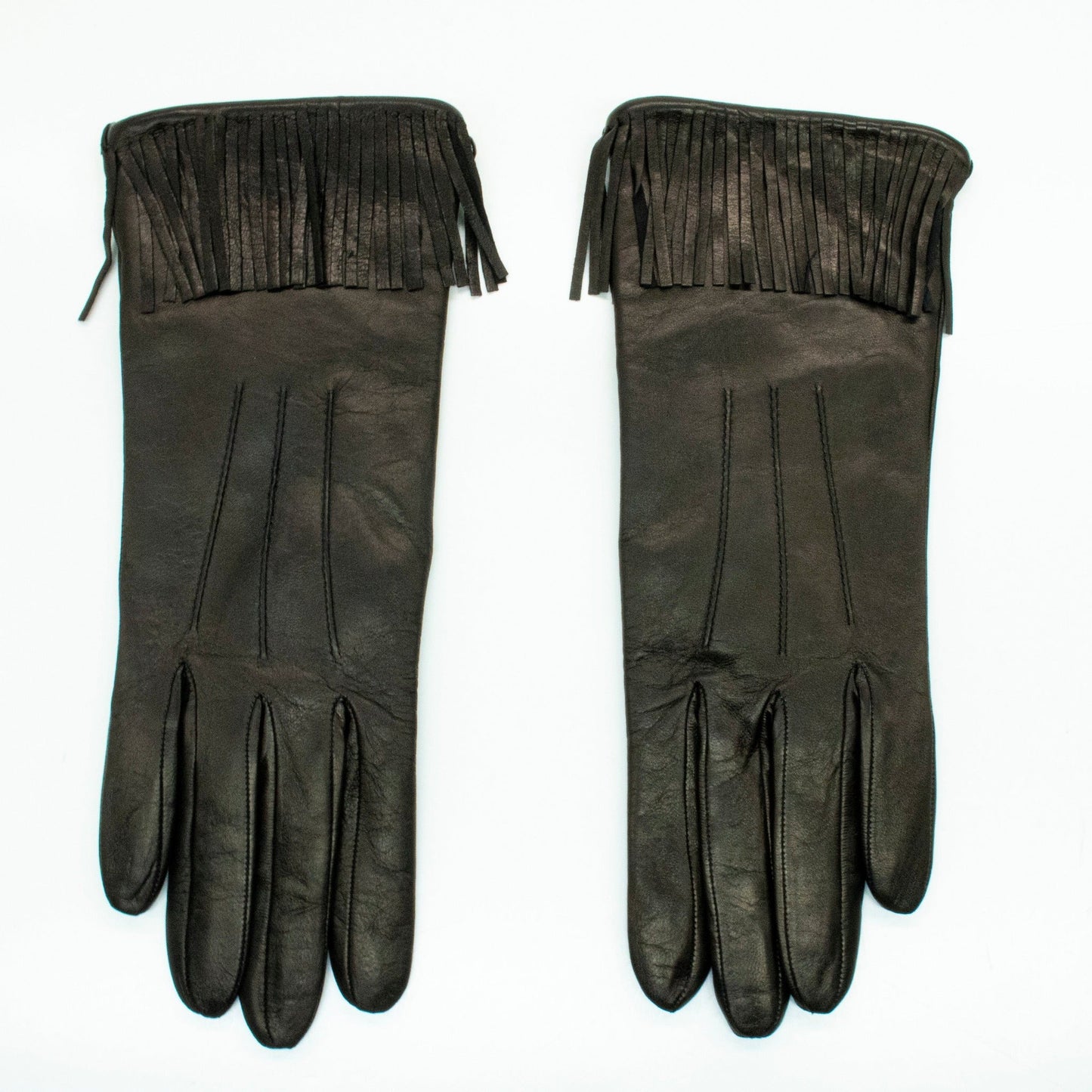 LEATHER GLOVES WITH FRINGES-0